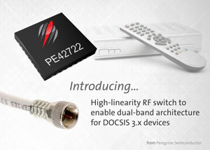 Peregrine’s new UltraCMOS PE42722 high-linearity RF switch. 
