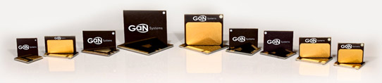 Picture: GaN Systems' family of power transistors. 