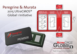 Initiative integrates PE56500 all-CMOS RF front-end and Murata filters.