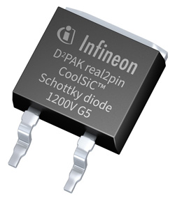 The new 1200V CoolSiC Schottky diode in a D2PAK real 2-pin package.