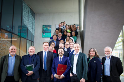 Professor Martin Kuball (front, third from right) at the launch event for the IKC. 