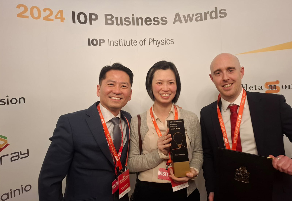 Left to right: Phlux Technology’s co-founders Chee Hing Tan (head of University of Sheffield’s Department of Electronic and Electrical Engineering), Jo Shien Ng (Professor of Semiconductor Devices at University of Sheffield), and Ben White (CEO).