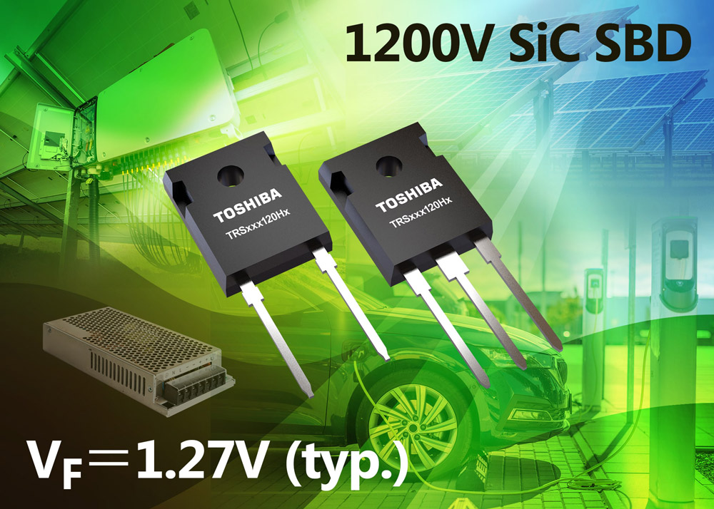 Toshiba’s 1200V third-generation SiC Schottky barrier diodes. 