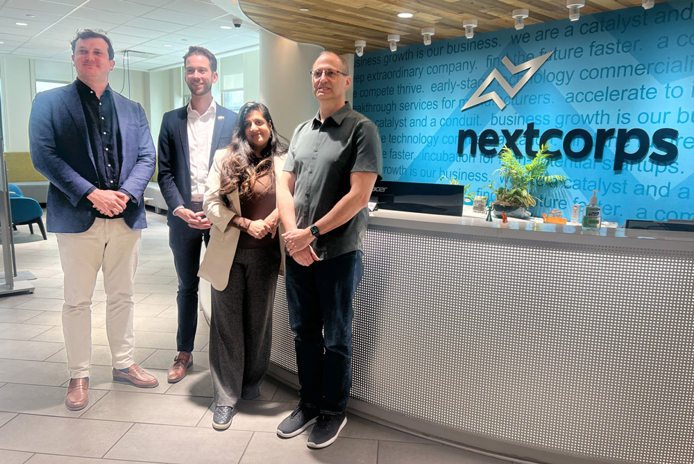 Left to right: Jorn Smeets, PhotonDelta; Steffen Westerburger, Dutch Ministry of Economic Affairs; Sujatha Ramanujan, managing director of Luminate and chief investment officer of NextCorps; James Senall, president of NextCorps. 