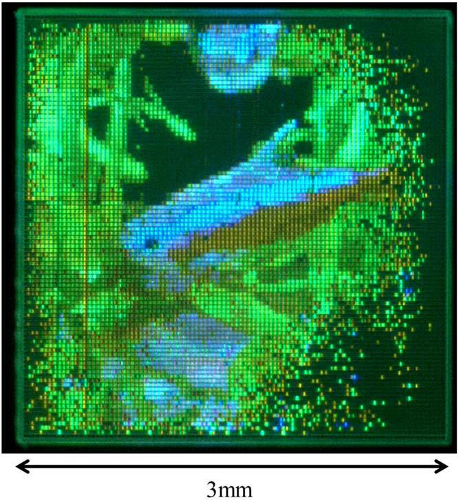 Figure 3: Display image of monolithic micro-LED array.