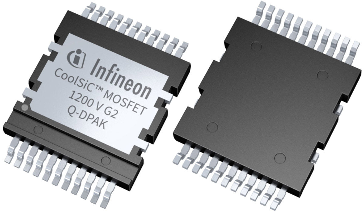 Infineon’s CoolSiC MOSFETs 1200V G2 in top-side-cooled Q-DPAK package. 