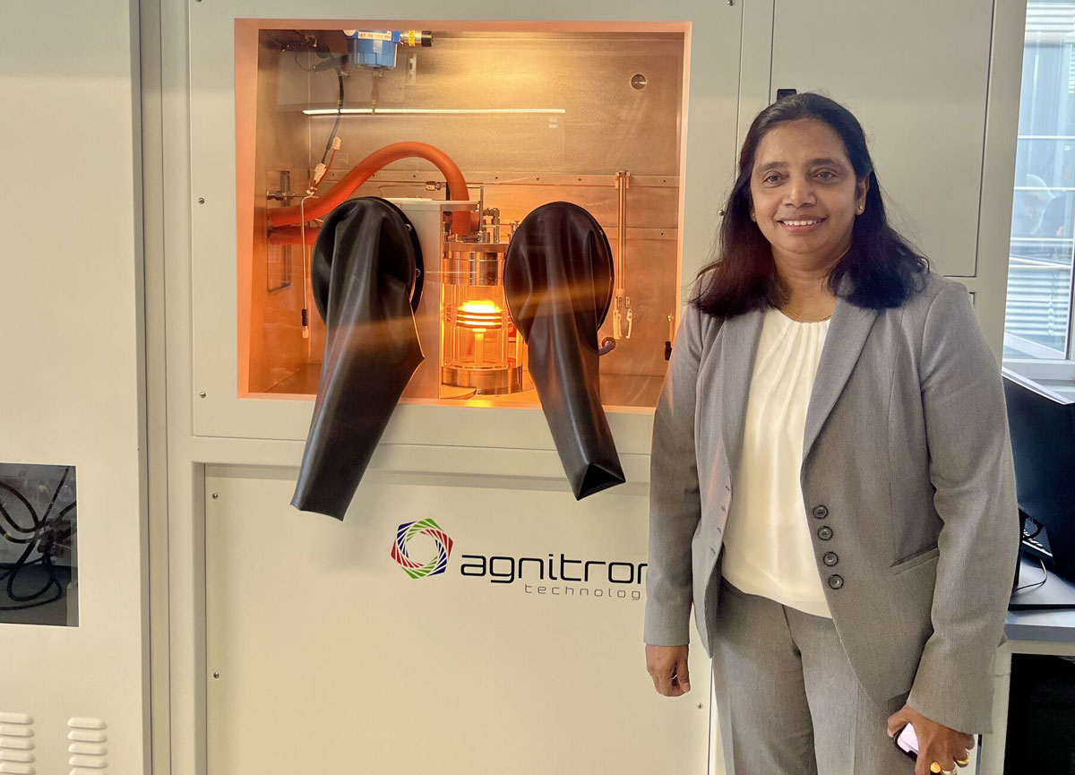IFW director professor Anjana Devi with the Agnitron Agilis 100 MOCVD system.